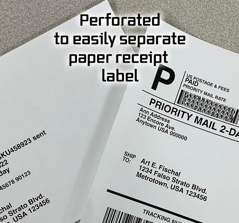 Blank Labels Integrated Shipping Labels with Paper Receipts – 8.5" x 11", Permanent Adhesive, Inkjet & Laser Compatible, 250 Sheets (250 Labels), Made in USA - Image 4