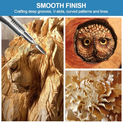 shengbenhao Wood Carving Tools for Rotary Tool, 5 PCS HSS Woodworking Tools Engraving Drill Bit Set Wood Crafts Grinding Tool Universal 1/8” Shank for DIY Carving Drilling Micro Sculpture - Image 5