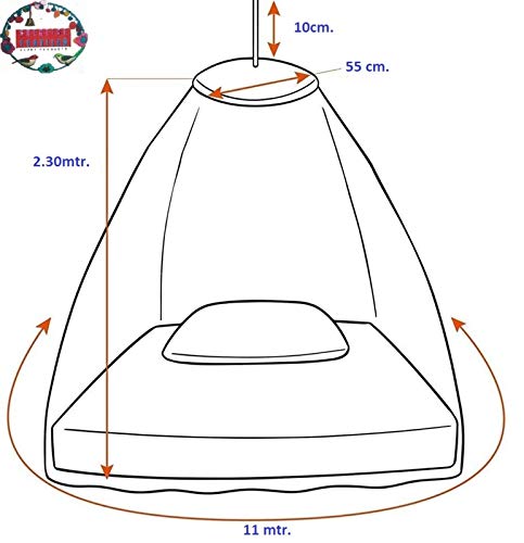 Next Day Art Double Bed Polyester Mosquito Net Portable Pop-Up Tent (Light Orange) - Image 5