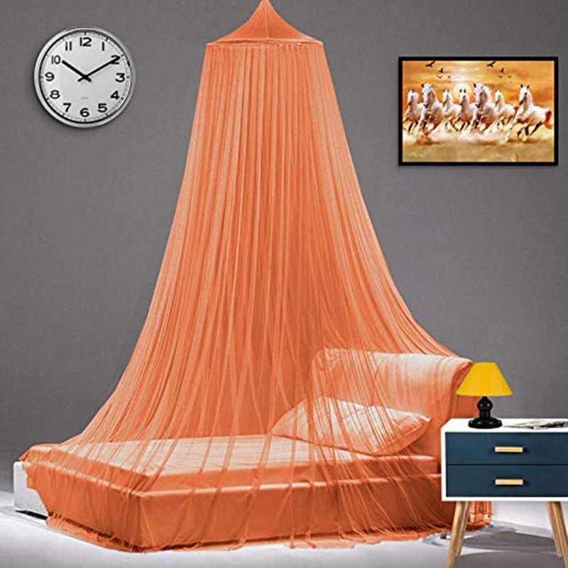 Next Day Art Double Bed Polyester Mosquito Net Portable Pop-Up Tent (Light Orange) - Image 4