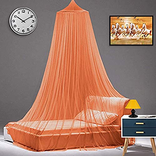 Next Day Art Double Bed Polyester Mosquito Net Portable Pop-Up Tent (Light Orange) - Image 1