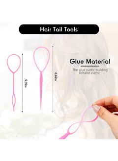 Patelai 1505 Pcs Hair Brush And Comb Set Tail Comb Edge Brush Teasing Comb Brush 1500 Pcs Mini Rubber Bands Elastic Hair Bands 2 Pcs Hair Tail Braiding Tools For Women Girls (Pink)  - Image 4