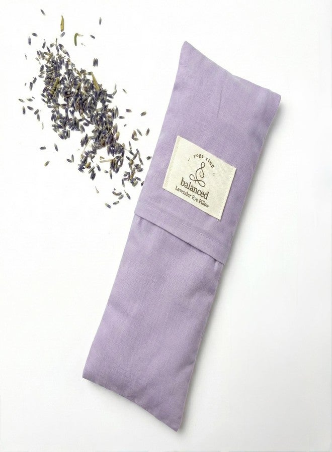 Balanced Yoga Stuff BYS Weighted Lavender Eye Pillow, Organic Cotton Fabric, Grey and White, with Travel Pouche (Standard, Purple) - Image 1