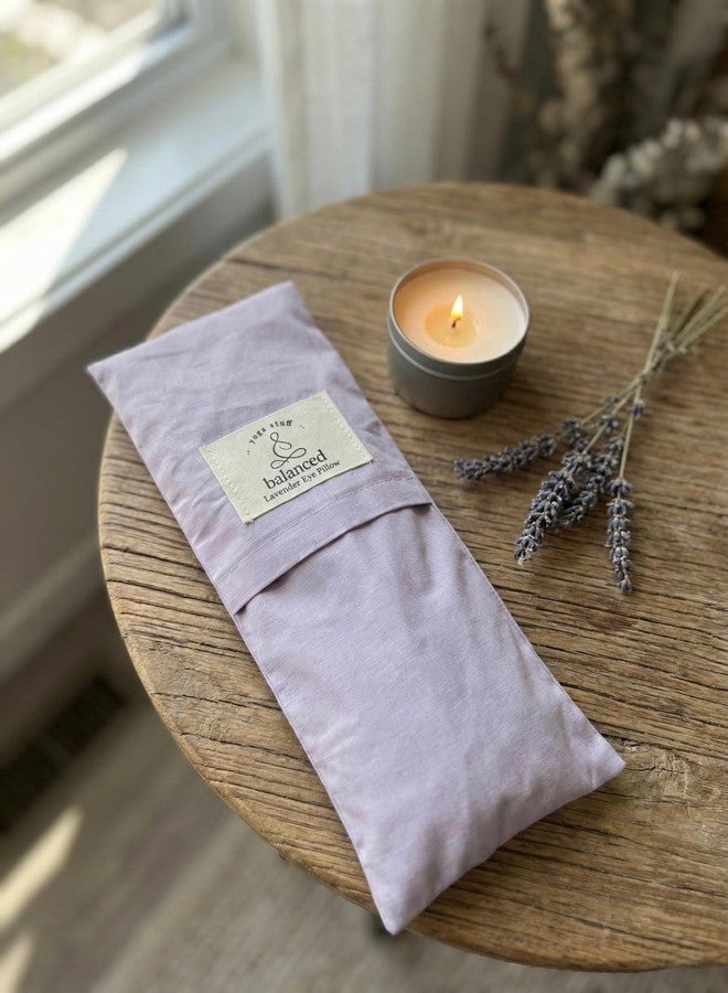 Balanced Yoga Stuff BYS Weighted Lavender Eye Pillow, Organic Cotton Fabric, Grey and White, with Travel Pouche (Standard, Purple) - Image 2