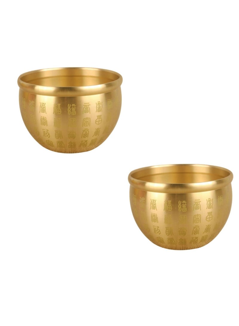 Excefore Home Decor Wealth Luck Bowl Small Treasure Basin Gold Brass Fortune Bowl Table Centerpiece Offering Bowl Wealth Basin Money Bowl Statue Shui Decor Decoraciones Para Salas De Casa - Image 1