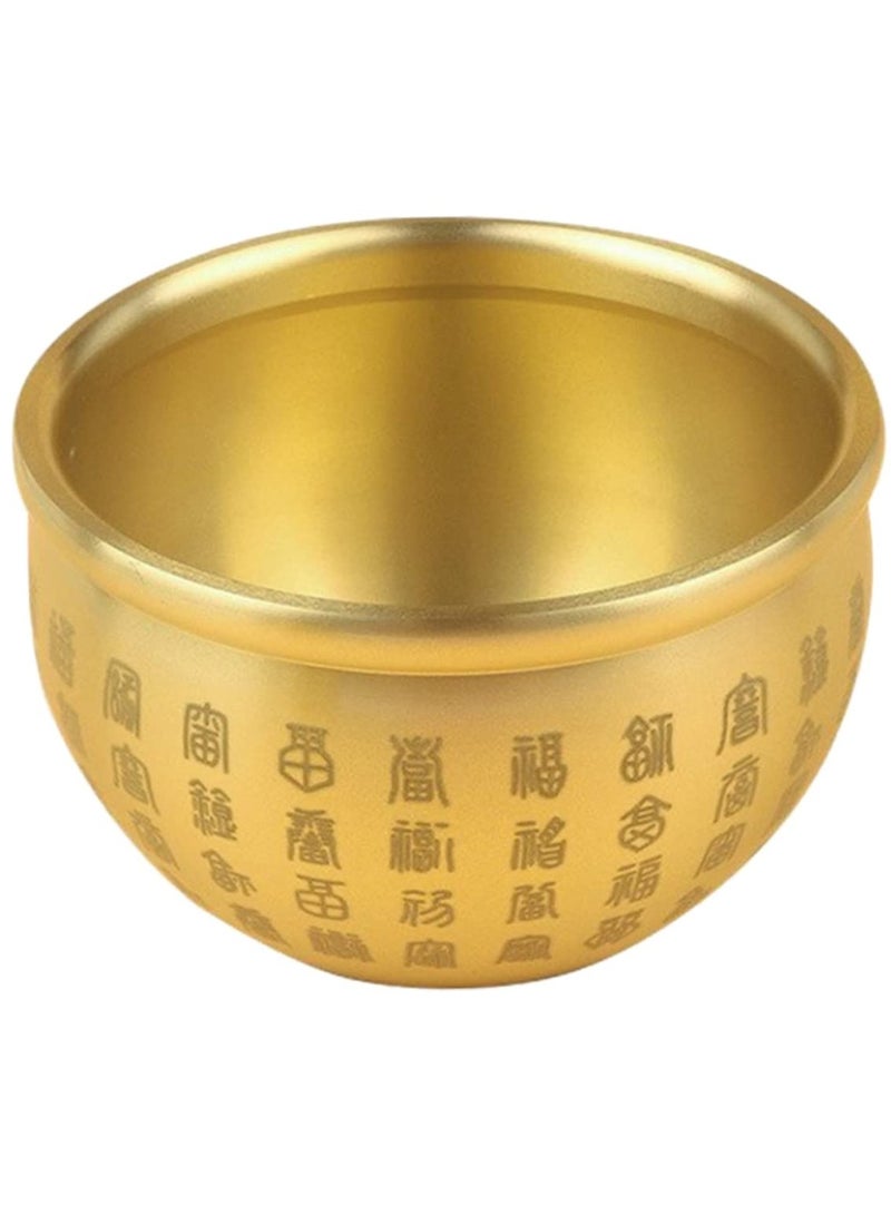 Excefore Home Decor Wealth Luck Bowl Small Treasure Basin Gold Brass Fortune Bowl Table Centerpiece Offering Bowl Wealth Basin Money Bowl Statue Shui Decor Decoraciones Para Salas De Casa - Image 4