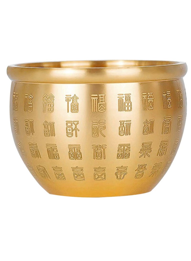Excefore Home Decor Wealth Luck Bowl Small Treasure Basin Gold Brass Fortune Bowl Table Centerpiece Offering Bowl Wealth Basin Money Bowl Statue Shui Decor Decoraciones Para Salas De Casa - Image 5