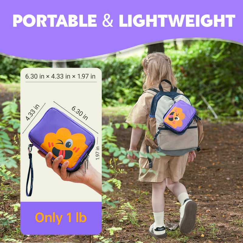 StBernard Small First Aid Kit for Kids and Adults, Medical Kit with Digital Thermometer for Home, Travel, Hiking, Backpack, 6.3x4.33x1.97in, Purple - Image 4