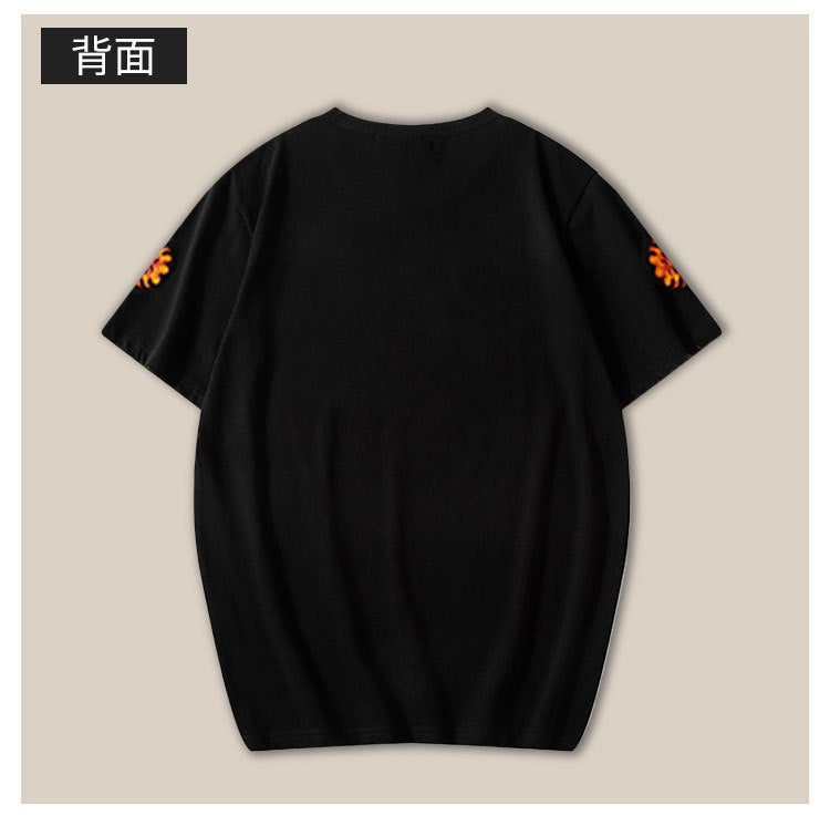 In-Stock Embroidered Short-Sleeve Men'S Pure Cotton T-Shirt, Plus-Size National Trend Summer Loose Casual Couple'S Shirt, Trendy National Style - Image 4