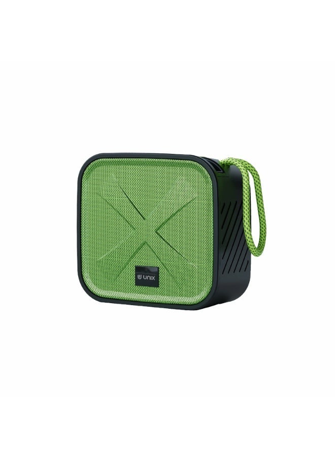 UNIX Blast Raw 7W Wireless Bluetooth Speaker | Fast Bluetooth Connectivity with TWS Paring Mode | 6hrs Playtime with Deep Bass | TF Card & USB Support | Inbuilt Phone Stand | Green - Image 1
