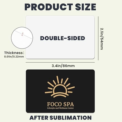 AceSubli 100 PCS Sublimation Business Card Blanks Bulk Metal Double Sided Aluminum Sublimation Card Blanks for Business Photo ID Badge Gifts 3.4 x 2.1 x 0.01 Inch - Image 2