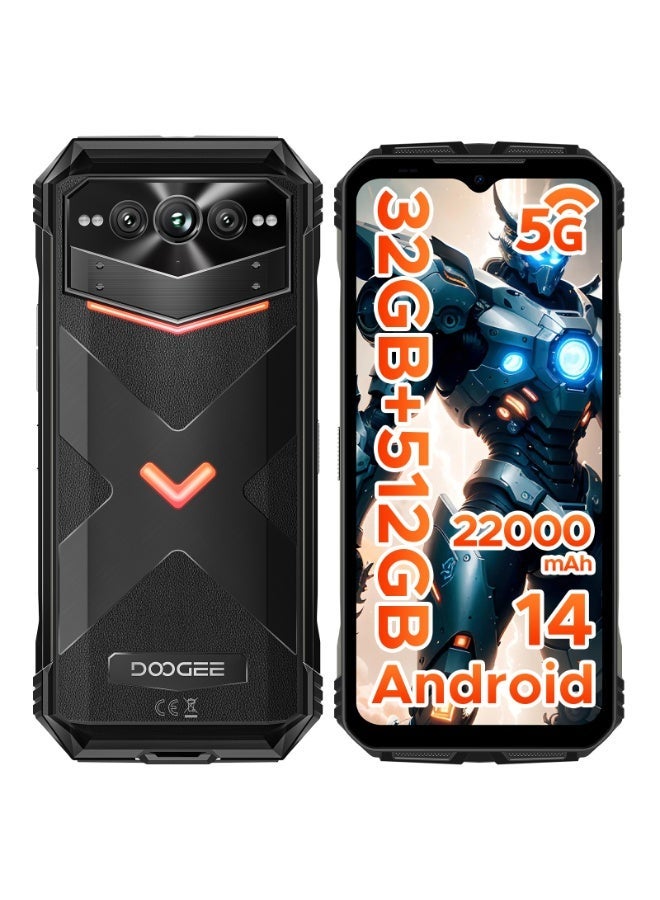 دوجي هاتف دوجي في ماكس برو 5G المتين، بطارية 22000 مللي أمبير، سعة تخزين 32 جيجابايت + 512 جيجابايت / يدعم بطاقة ذاكرة خارجية حتى 2 تيرابايت، هاتف ذكي متين بنظام أندرويد 14، كاميرا 108 ميجابكسل + 20 ميجابكسل مع رؤية ليلية، شاشة IPS مقاس 6.58 بوصة بدقة FHD+ ومعدل تحديث 120 هرتز، مقاوم للماء بمعيار IP68/IP69K، يدعم تقنية NFC/OTG/التعرف على الوجه، وزن 1.18 رطل - Image 1