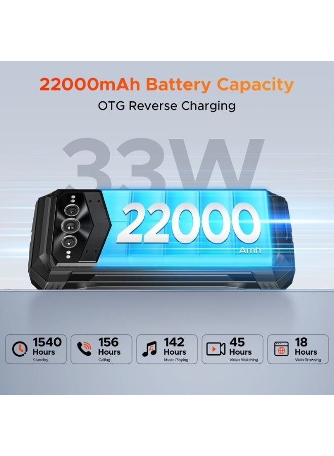 دوجي هاتف دوجي في ماكس برو 5G المتين، بطارية 22000 مللي أمبير، سعة تخزين 32 جيجابايت + 512 جيجابايت / يدعم بطاقة ذاكرة خارجية حتى 2 تيرابايت، هاتف ذكي متين بنظام أندرويد 14، كاميرا 108 ميجابكسل + 20 ميجابكسل مع رؤية ليلية، شاشة IPS مقاس 6.58 بوصة بدقة FHD+ ومعدل تحديث 120 هرتز، مقاوم للماء بمعيار IP68/IP69K، يدعم تقنية NFC/OTG/التعرف على الوجه، وزن 1.18 رطل - Image 3