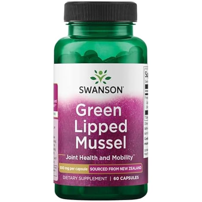 Swanson Green Lipped Mussel (Freeze-Dried) - New Zealand Joint Health & Mobility Supplement - Natural Formula May Support Heart Health & Digestive Function - (60 Capsules, 500mg Each) - Image 1