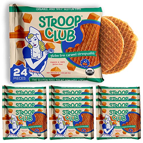 Stroop Club Gluten Free Caramel Stroopwafels - Original Dutch- Delight Caramel Waffle Cookies | Organic & 100% Gluten Free Stroopwafels - 24 Waffle Cookies (12 Pack of 2) - Image 1