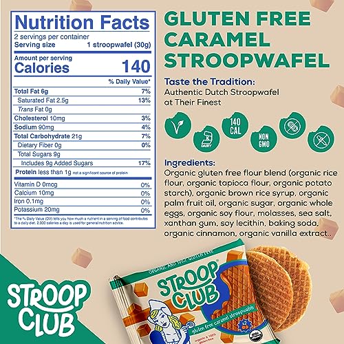 Stroop Club Gluten Free Caramel Stroopwafels - Original Dutch- Delight Caramel Waffle Cookies | Organic & 100% Gluten Free Stroopwafels - 24 Waffle Cookies (12 Pack of 2) - Image 3