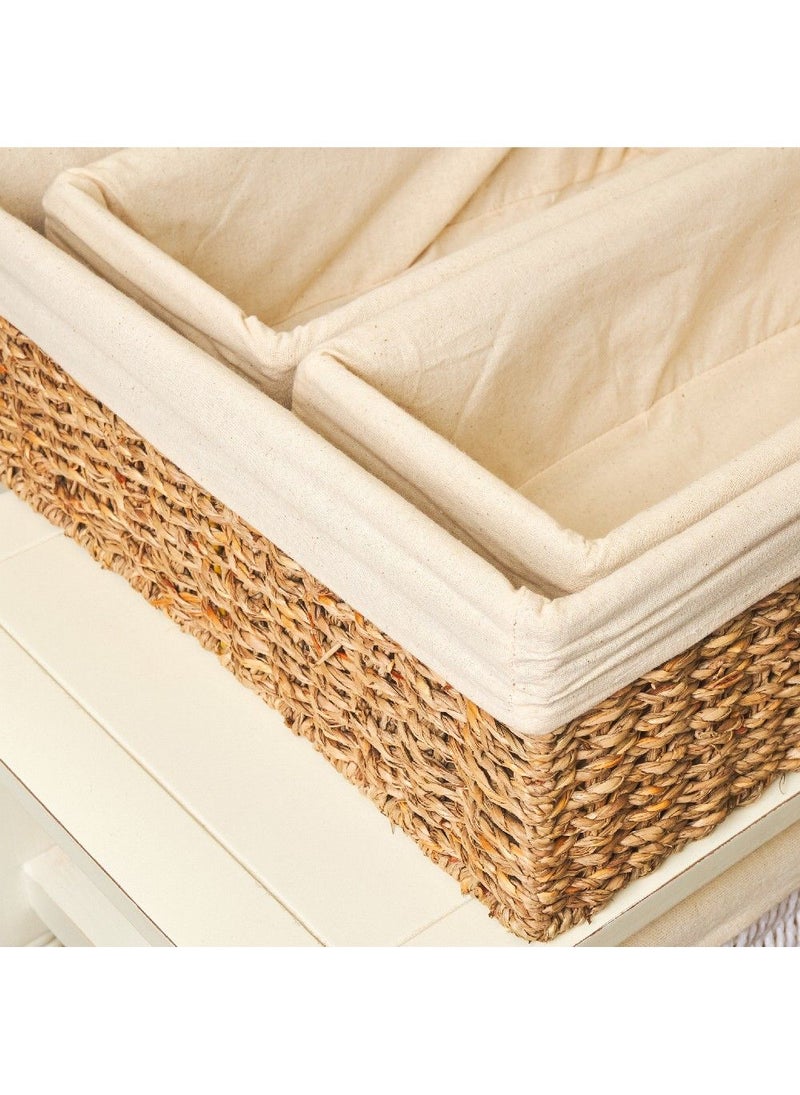 Homesmiths Homesmiths Natural Seagrass Basket With Liner Small . 1 piece  - Image 4