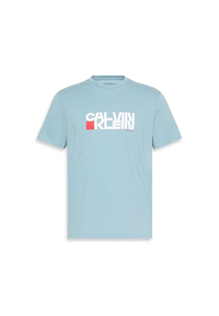 كالفن كلاين جينز تيشيرت بياقة دائرية وطبعة جرافيك