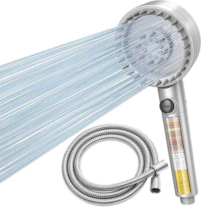FEELSO Filtered Shower Head with 4 Spray Modes and ON/OFF Switch - Image 1