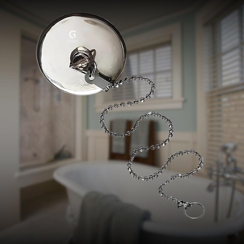 GOEKA Chrome Plated Bath Tub Drain Bathroom Sink Basin Bathtub Stopper Plug Bathtub Accessory Silver (1.5 inch) - Image 1
