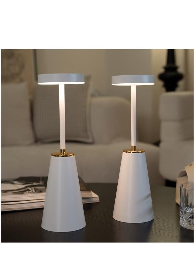 عربست مصابيح طاولة لاسلكية قابلة لإعادة الشحن بقدرة 2000 مللي أمبير في الساعة تعمل بالبطارية، مصباح مكتب LED محمول لغرفة النوم والأماكن الخارجية والتخييم - Image 3