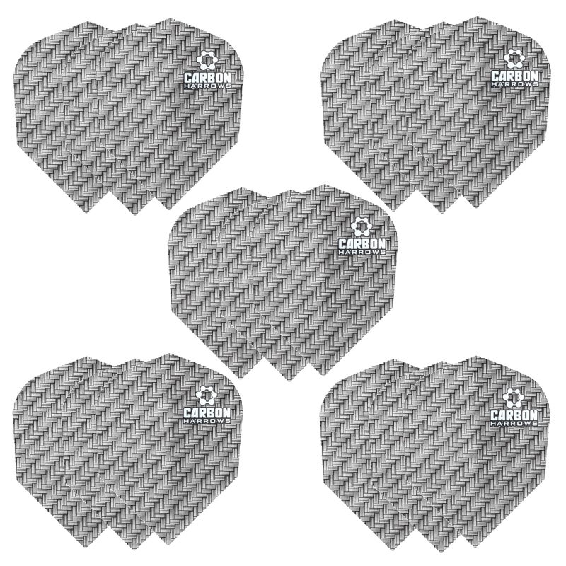 Harrows Carbon Flights| Set of x5 Premium Extra Strong Dart Flight Bag (15 Flights) (Silver) - Image 3