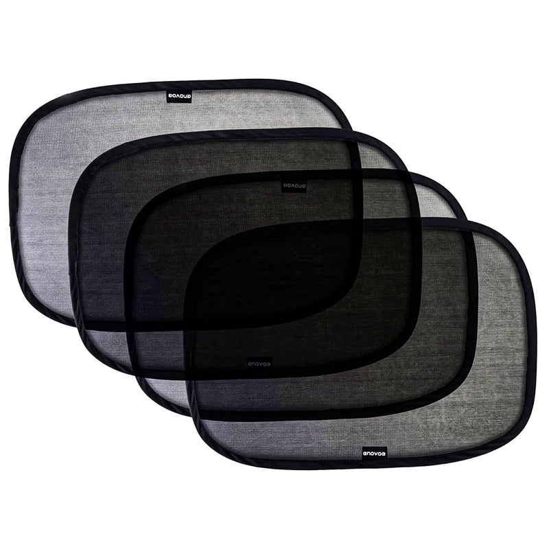 Enovoe Car Window Shades for Baby (4 Pack) - 21"x14" - Sun Shade Blocker, Cling - Glare Shield and UV Rays Protection for Your Child - Side Windows Screens for SUV- Mesh Window Shades for Car Baby - Image 1