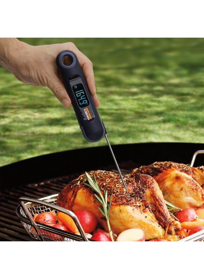 Pt-75 2-In-1 Digital Instant-Read Thermometer With Built-In Automatic Count Up Timer Great For Meat Grill Barbecue And Kitchen