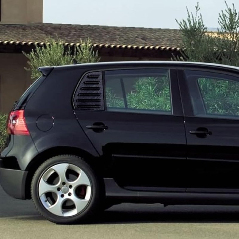غطاء فتحات تهوية النافذة الجانبية الخلفية من Golf 5 MK5، مصنوع من ألياف الكربون وABS، جناح، عبوة مزدوجة - Image 5