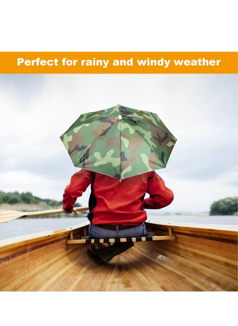 Generic Umbrella Hat 65cm Sunscreen Windproof Hands Free Head Umbrella Cap UV Protection Umbrella Hats Head Mounted Umbrella Top Folding Hat Umbrella for Fishing Beach Outdoor Golf Sunshade - Image 4