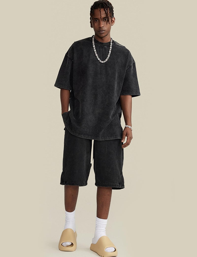 Arssm 3 Pack Men Oversized T Shirts Vintage Tee Loose Fit Short Sleeve Casual Streetwear Baggy Washed Unisex Tops(BlackBlackBlack-XXL) - Image 3