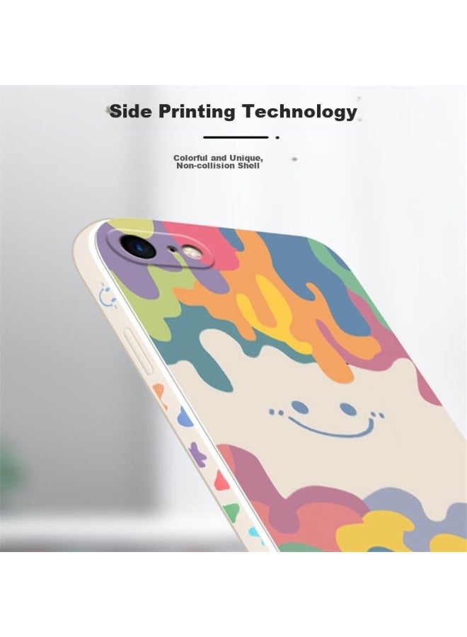 Zitai, Suitable For Apple 7 Plus/8 Plus Phone Case, Liquid Silicone Iphone 7 Plus/8 Plus Protective Cover, Painted Creative Anti-drop Soft Case , White - Image 5