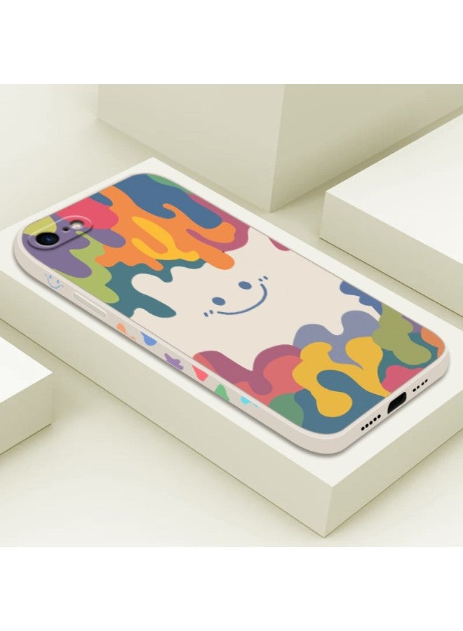 Zitai, Suitable For Apple 7 Plus/8 Plus Phone Case, Liquid Silicone Iphone 7 Plus/8 Plus Protective Cover, Painted Creative Anti-drop Soft Case , White - Image 2