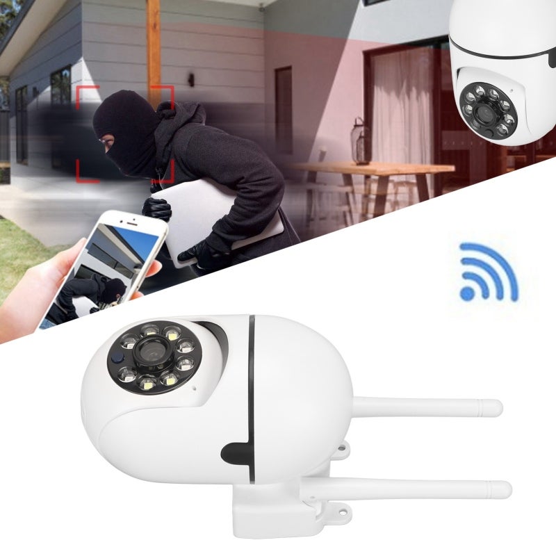Security Camera: 360° View Smart Motion Tracking Wireless Camera - Two Way Audio Floodlight Night Viewing Surveillance Camera for Home 24/7 Monitoring - Image 2