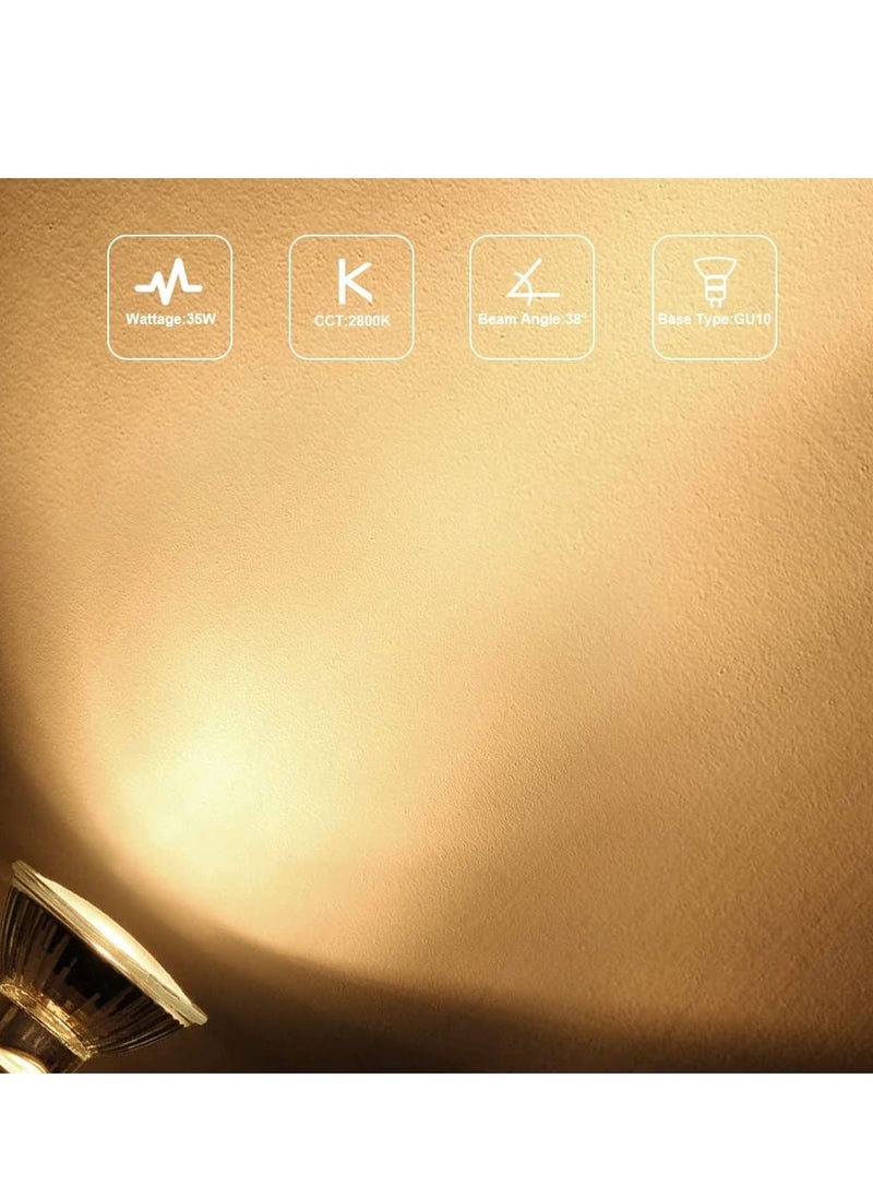 مصابيح هالوجين، عبوة من 6 مصابيح هالوجين GU10 بقوة 35 وات، 220-240 فولت، قابلة للتعتيم، 2800 كلفن، دافئ، GU10، 35 وات، أبيض - Image 3