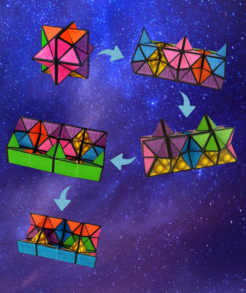 AGMITRAKA 2pcs Magnetic Cube Puzzle, Infinity Cube 3D Puzzle for Kids and Adults, Educational Toy, Fidget Sensory Game for Creative Mind - Image 3