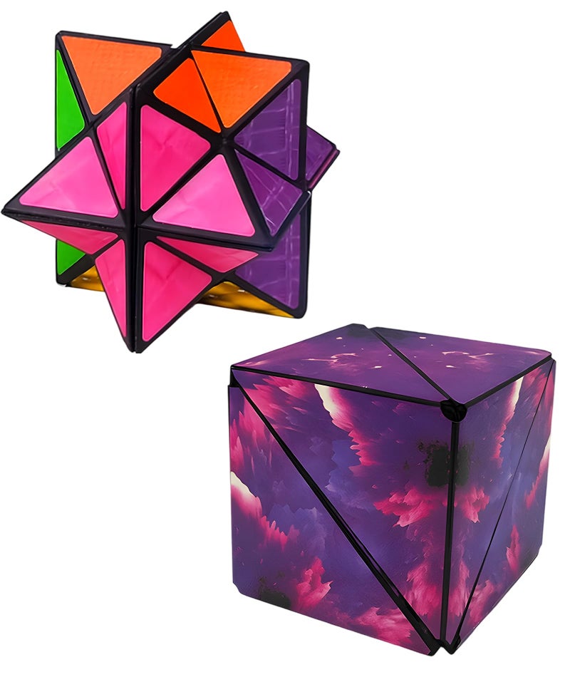 AGMITRAKA 2pcs Magnetic Cube Puzzle, Infinity Cube 3D Puzzle for Kids and Adults, Educational Toy, Fidget Sensory Game for Creative Mind - Image 1