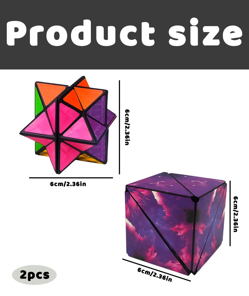 AGMITRAKA 2pcs Magnetic Cube Puzzle, Infinity Cube 3D Puzzle for Kids and Adults, Educational Toy, Fidget Sensory Game for Creative Mind - Image 2
