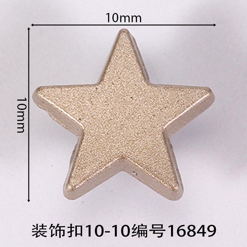 Long 10mm Decorative Buckle Star Shoe Buckle Pin Buckle Clothing Shoe Flower Luggage Accessories Accessories Pin Label 40 Years Factory (16849, Roll white sealing oil)