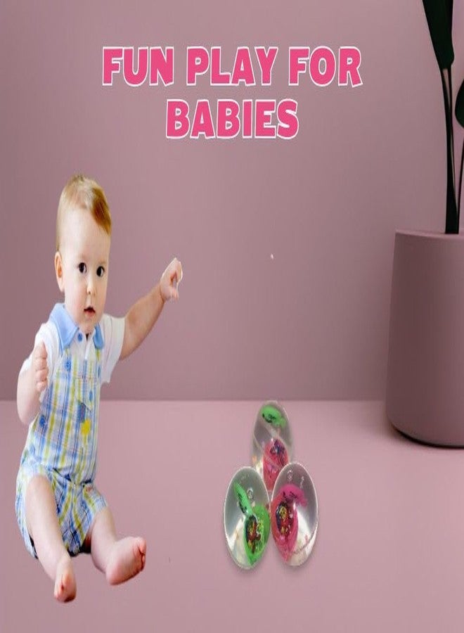 4NEwBiES Led Flashing Luminous Ball 55mm Rubber Bouncing Ball Anti-Stress Water Filled Light Balls for Return Gifts LED Stress Gift Fun Toys for Children(Pack of 2) (Multi) - Image 2