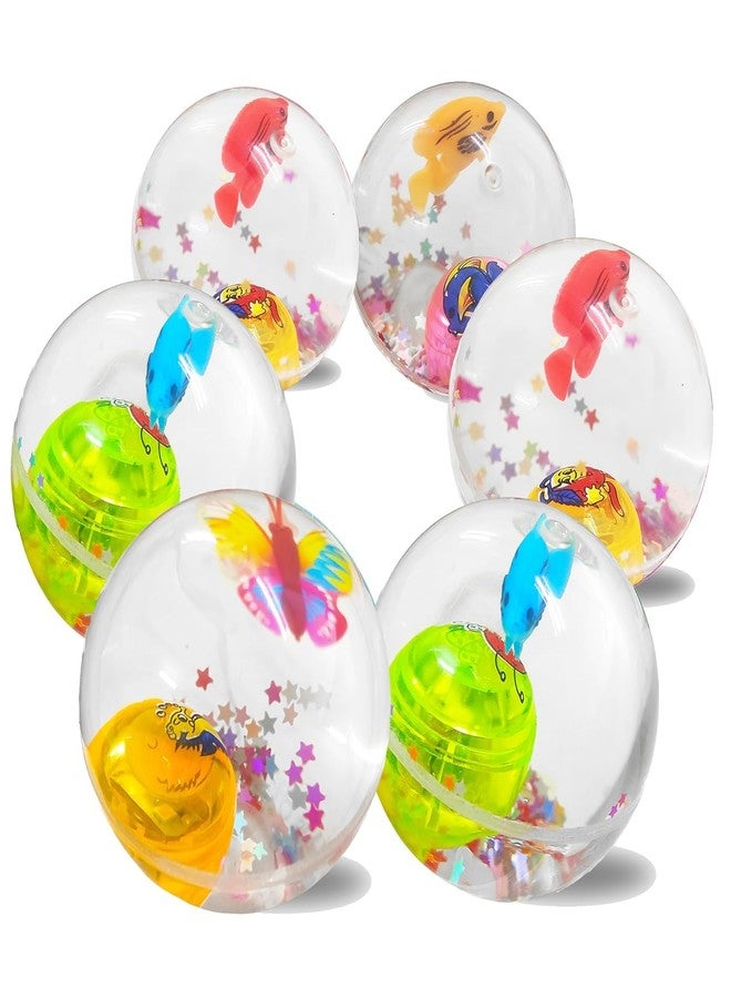 4NEwBiES Led Flashing Luminous Ball 55mm Rubber Bouncing Ball Anti-Stress Water Filled Light Balls for Return Gifts LED Stress Gift Fun Toys for Children(Pack of 2) (Multi) - Image 1