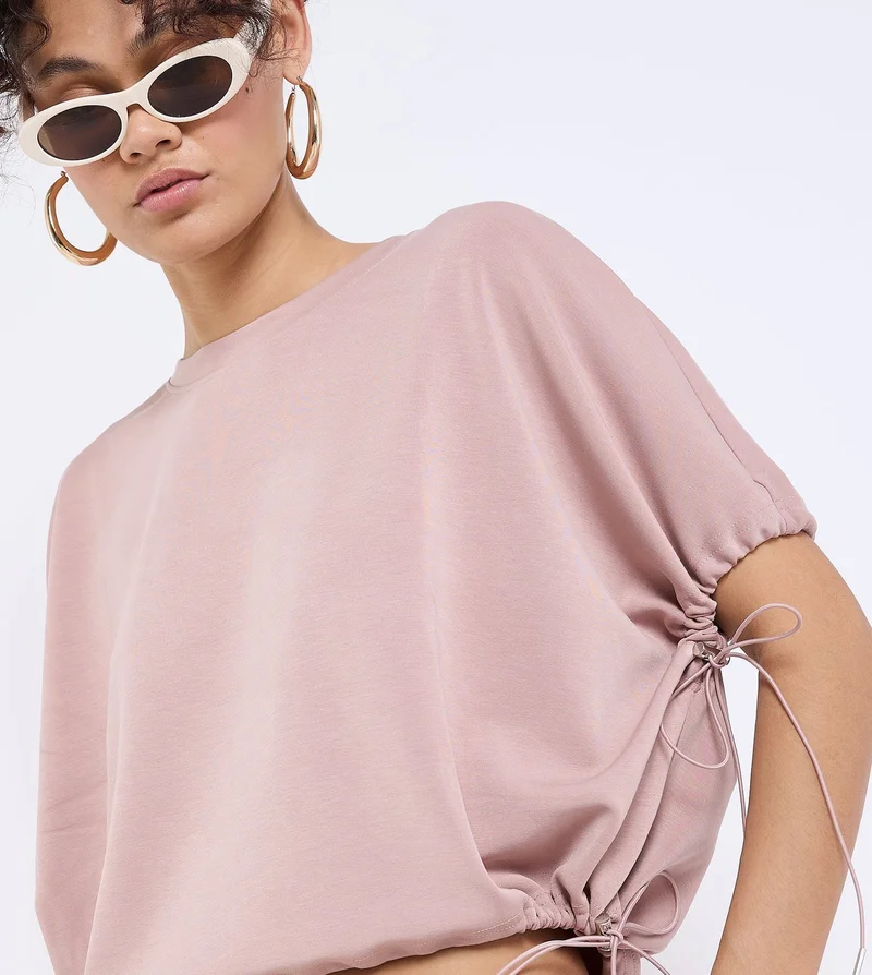 F5 Women's Relaxed Fit Crop Top - Pink