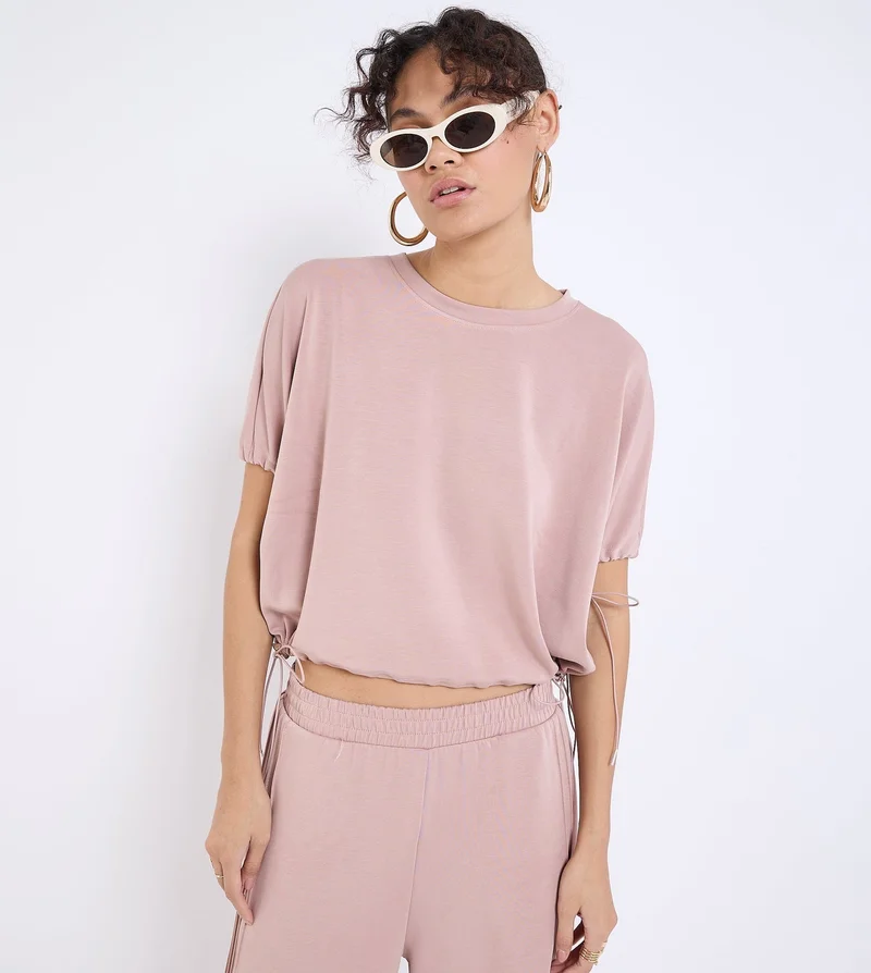 F5 Women's Relaxed Fit Crop Top - Pink