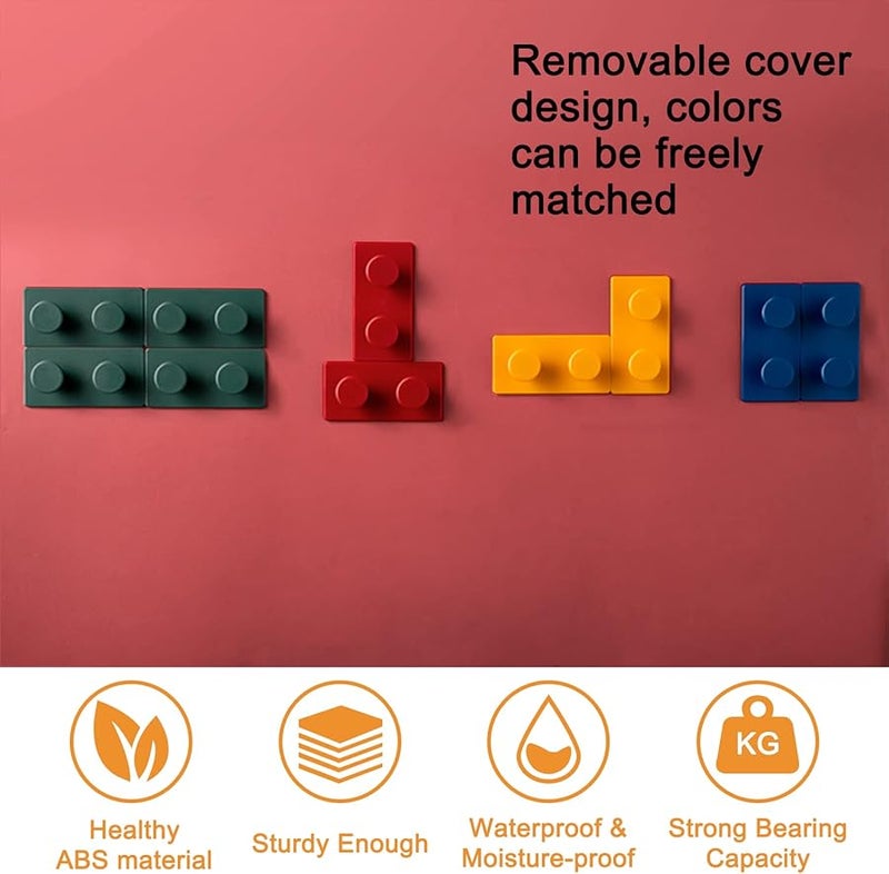 Double Hook 8 قطع خطافات حائط قوية لاصقة لتعليق حقيبة الظهر، المنشفة، المفاتيح، المعطف - Image 4