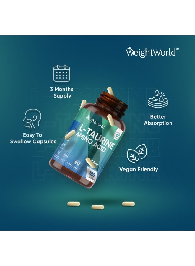 ويت وورلد إل-تورين 1000 مجم – 180 كبسولة، صنع في المملكة المتحدة – يدعم الطاقة، التحمل وصحة الجهاز العصبي - Image 4