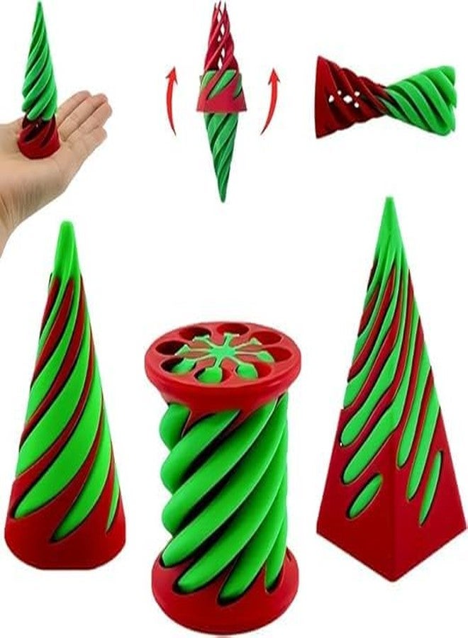 3D Craft 3D Spiral Twist Cone Puzzle Toy, Educational Fidget Toy, Yellow and Green (Red and Green (2 pics), 1) - Image 1