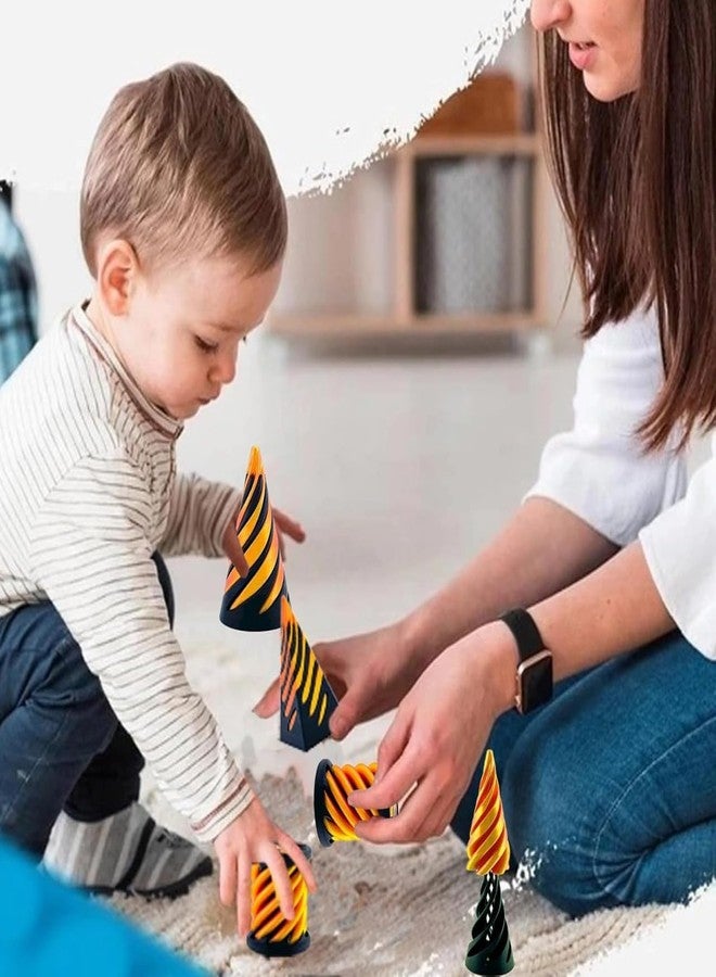 3D Craft 3D Spiral Twist Cone Puzzle Toy, Educational Fidget Toy, Yellow and Green (Red and Green (2 pics), 1) - Image 5