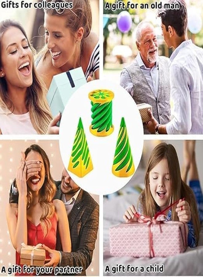 3D Craft 3D Spiral Twist Cone Puzzle Toy, Educational Fidget Toy, Yellow and Green (Red and Green (2 pics), 1) - Image 3