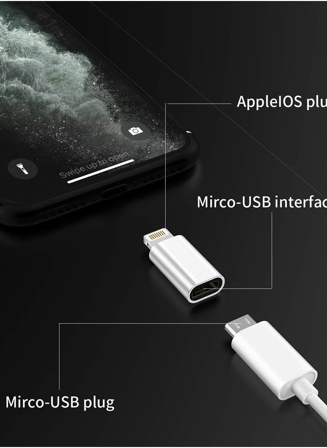 zoyuzan - 3-Pack,Micro USB to Lightning Adapter,Lightning Male to Microusb Female Adapter for Apple iPhone 5s 6 6s 7 8 Plus se2 x xr xs 12 11 Mini max pro Ipad Connector Converter Port - Image 1