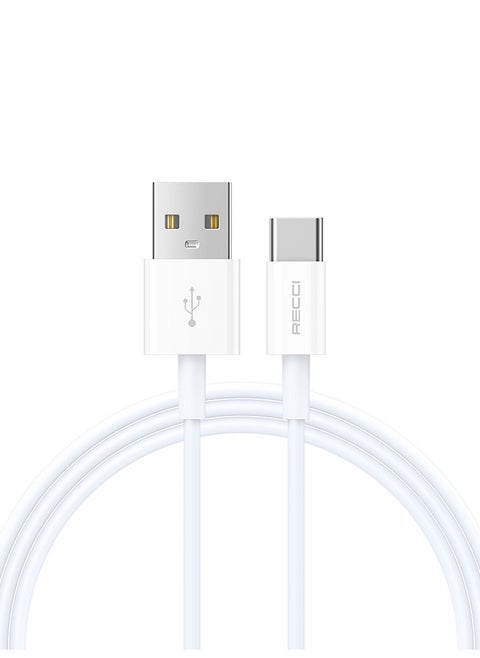 Type C Cable 3A Fast Charging Cable USB A to C Data Cable Durable and Anti Swing Compatible for iPhone15/16 Huawei Xiaomi White 1M
